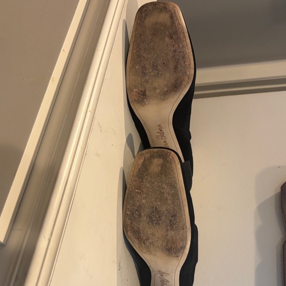 Chic Black Suede Heeled Boots Sam Edelman - Picture 4 of 7